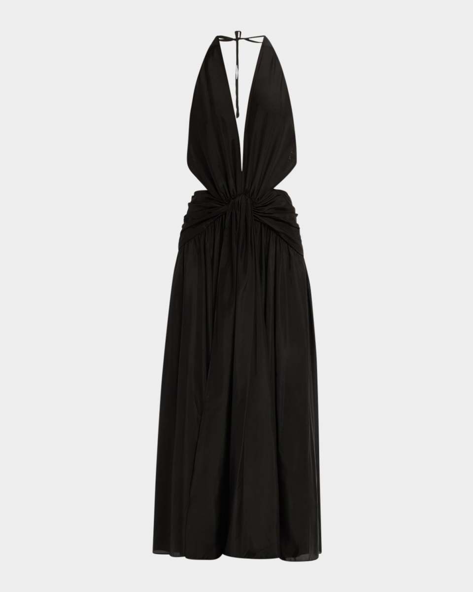 Rhiannon Plunge Halter Maxi Dress